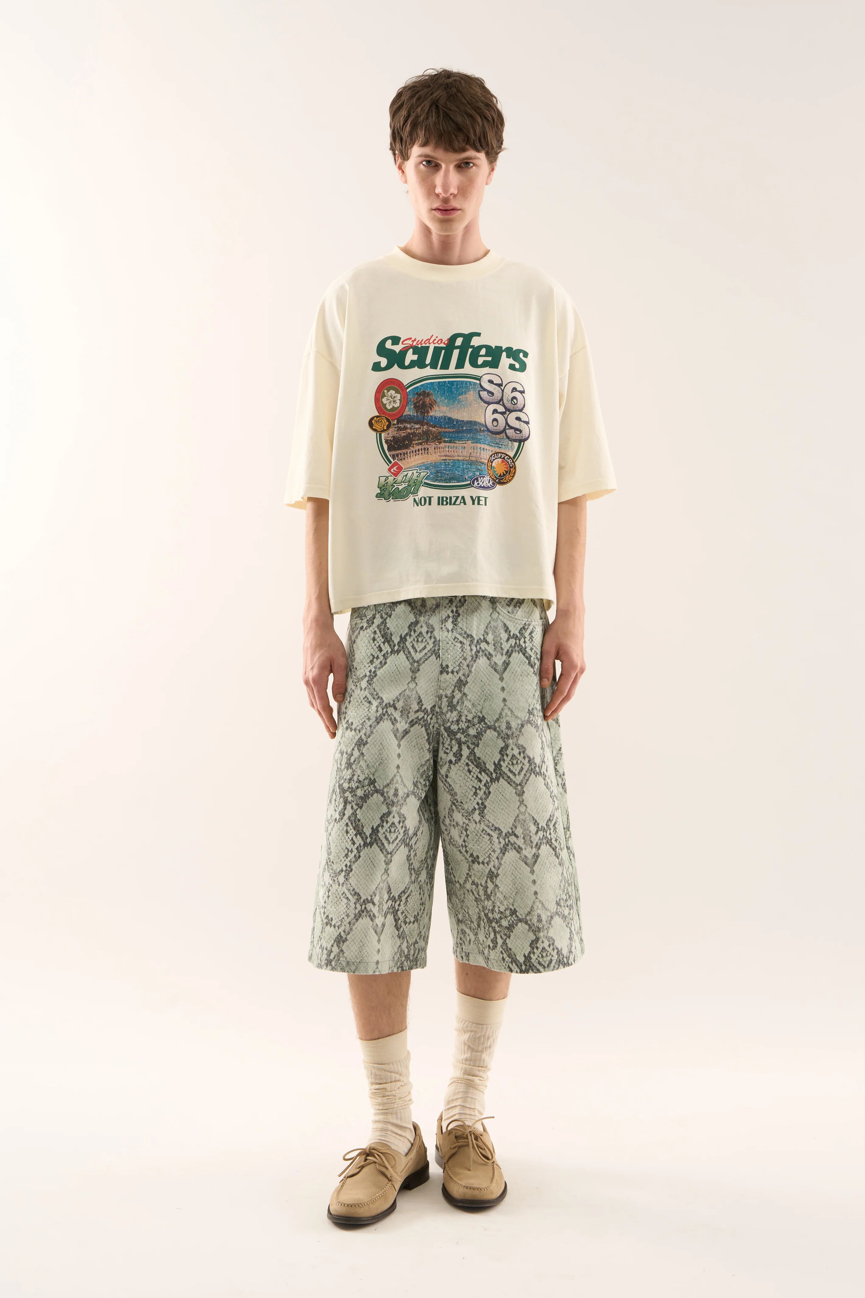 Jumbo Green Snakeprint Shorts - Image 2
