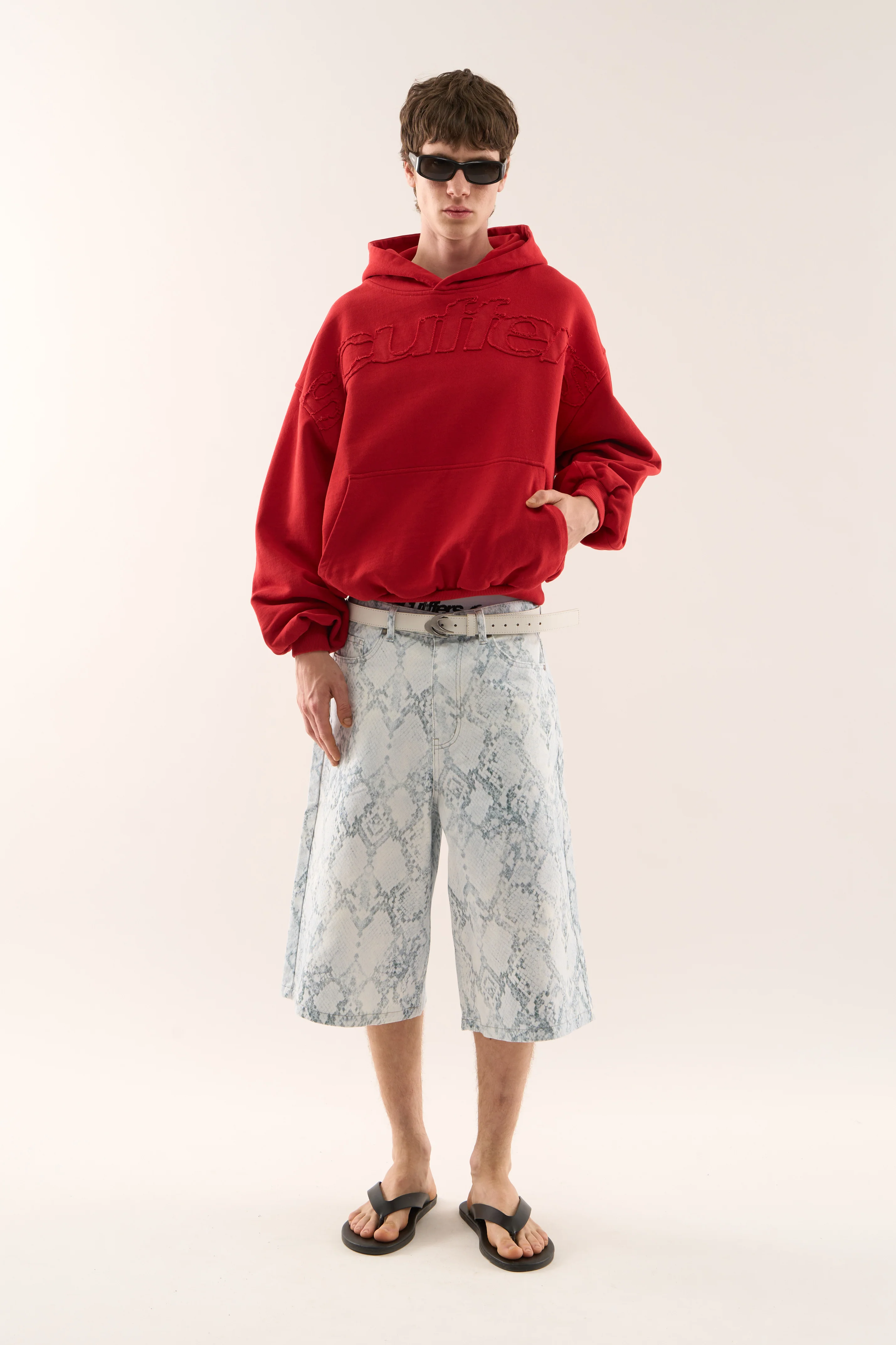 Jumbo Light Blue Snakeprint Shorts - Image 2